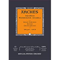 ARCHES Aquarelle 100% Grueso 300g Bloc Encolado A4 12 hojas Blanco Natural- color (A1795101)